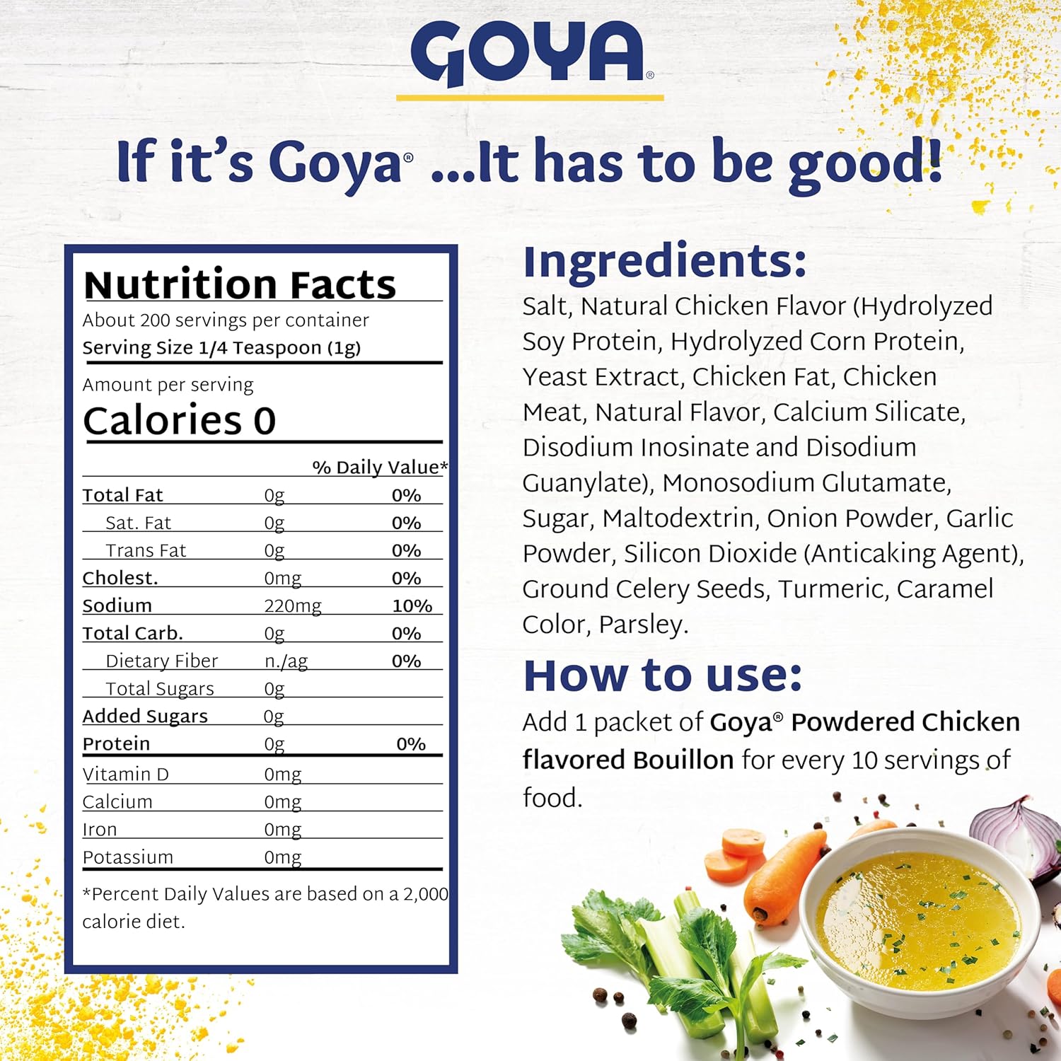 GOYA Powdered Chicken Bouillon Pack 20.