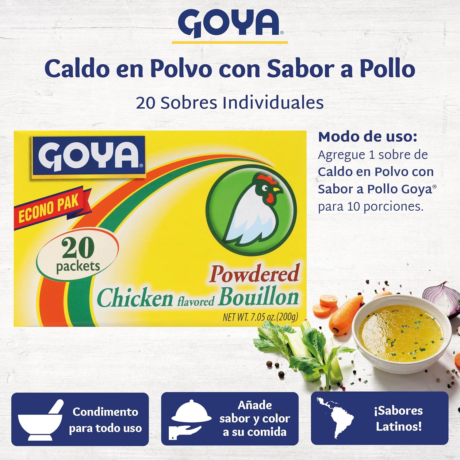 GOYA Powdered Chicken Bouillon Pack 20.